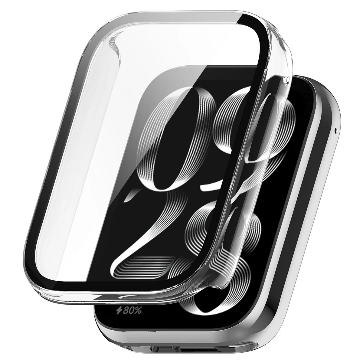 Wizualizacja nakładania etui Bizon Case Watch Adamo do Xiaomi Smart Band 10 Pro