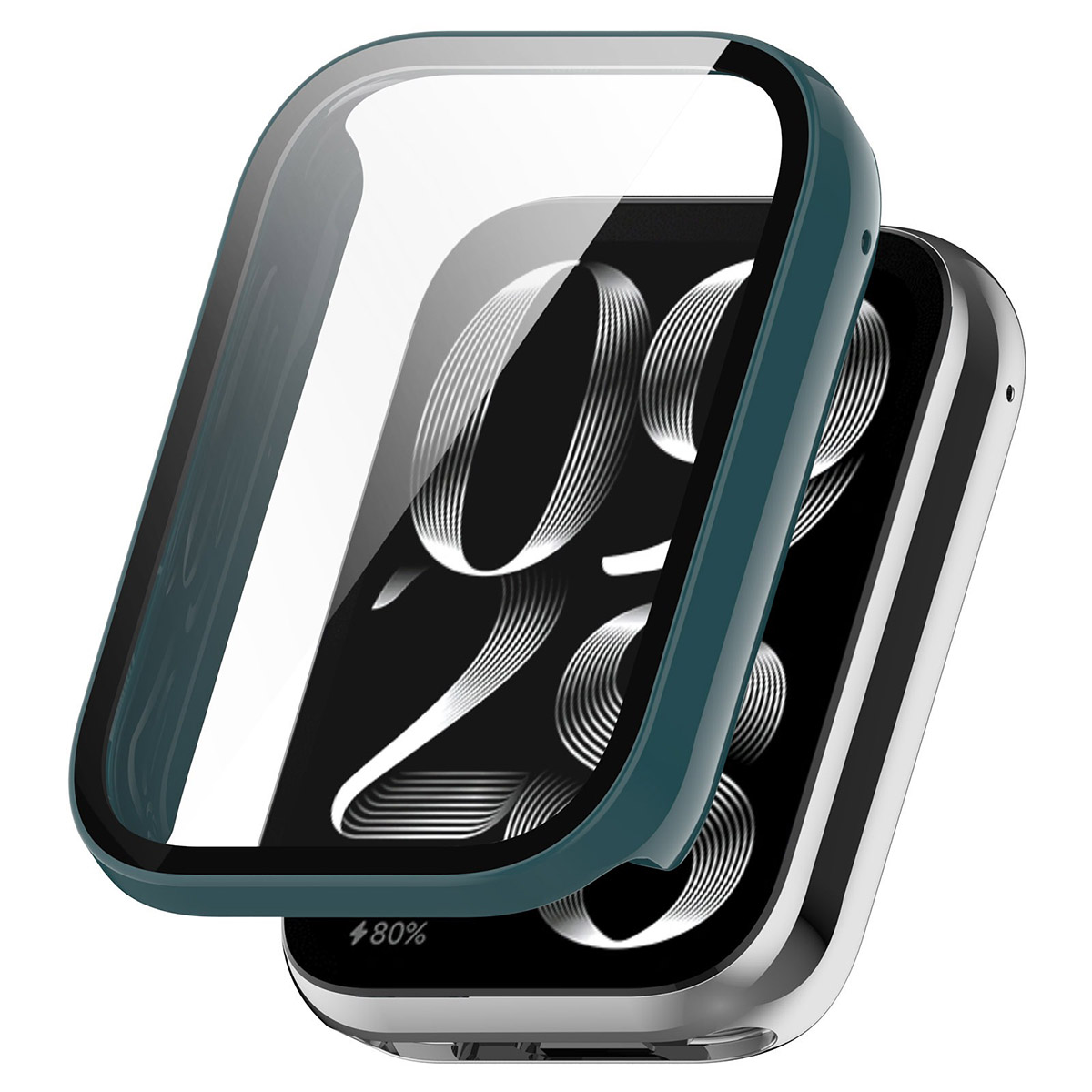 Wizualizacja nakładania etui Bizon Case Watch Adamo do Xiaomi Smart Band 10 Pro