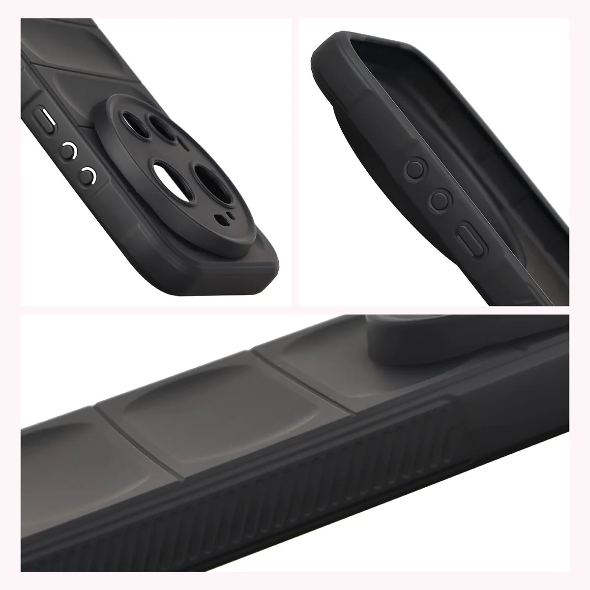 Teksturowane boki i podwyższone krawędzie ekranu i aparatu w etui Bizon Case Tur do Xiaomi 17 Ultra