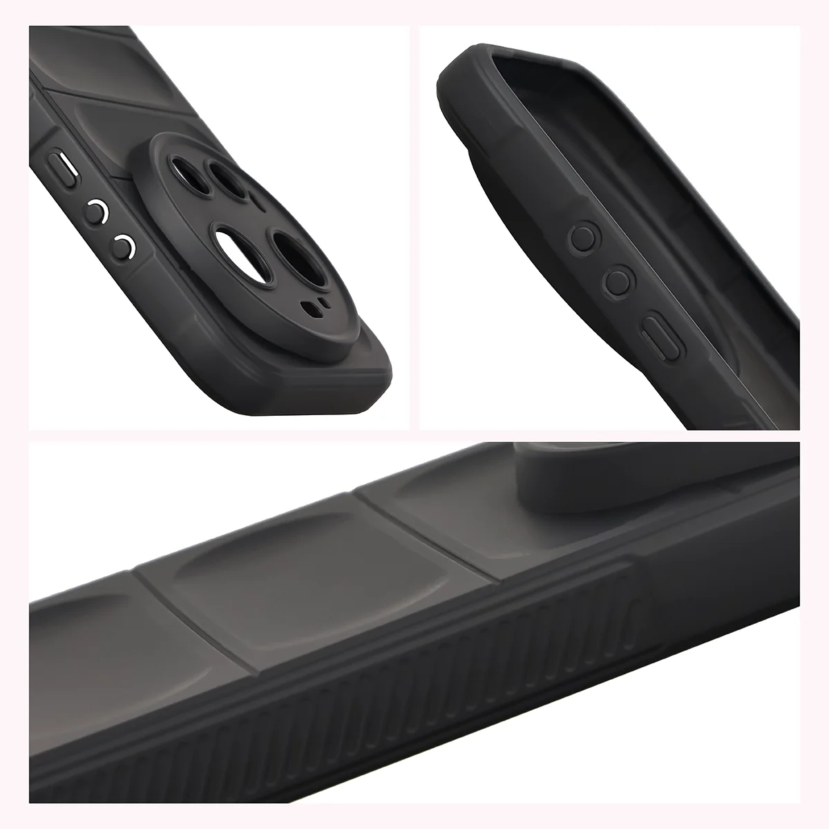 Teksturowane boki i podwyższone krawędzie ekranu i aparatu w etui Bizon Case Tur do Xiaomi 17 Ultra