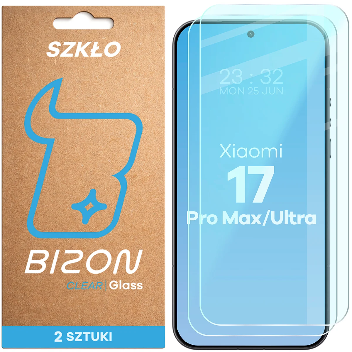 Szkło hartowane Bizon Glass Clear Duo do Xiaomi 17 Ultra / Xiaomi 17 Pro Max, 2 sztuki