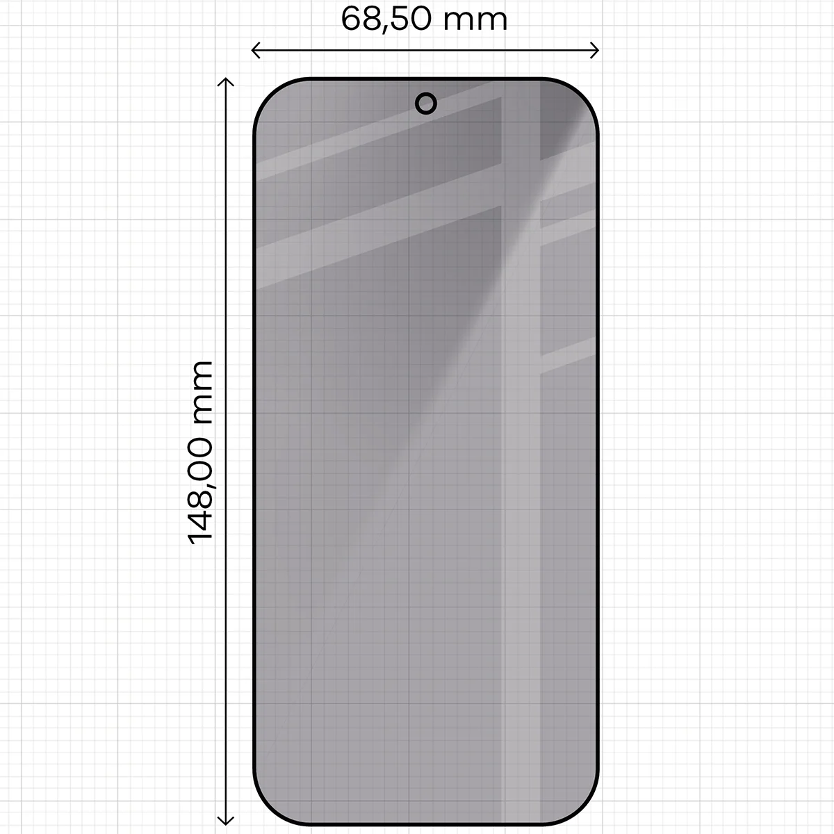 Wymiary szkła na miarce dla Xiaomi 17