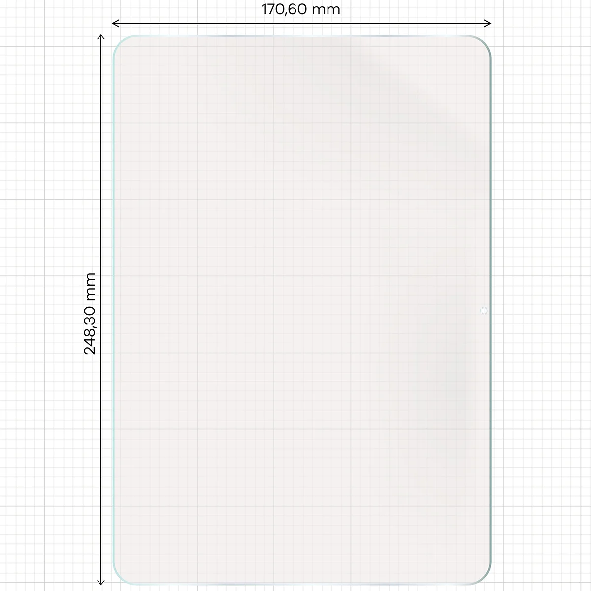 Miarka z wymiarami folii matowej Bizon Tab Film Matte do Xiaomi Pad 8 Pro