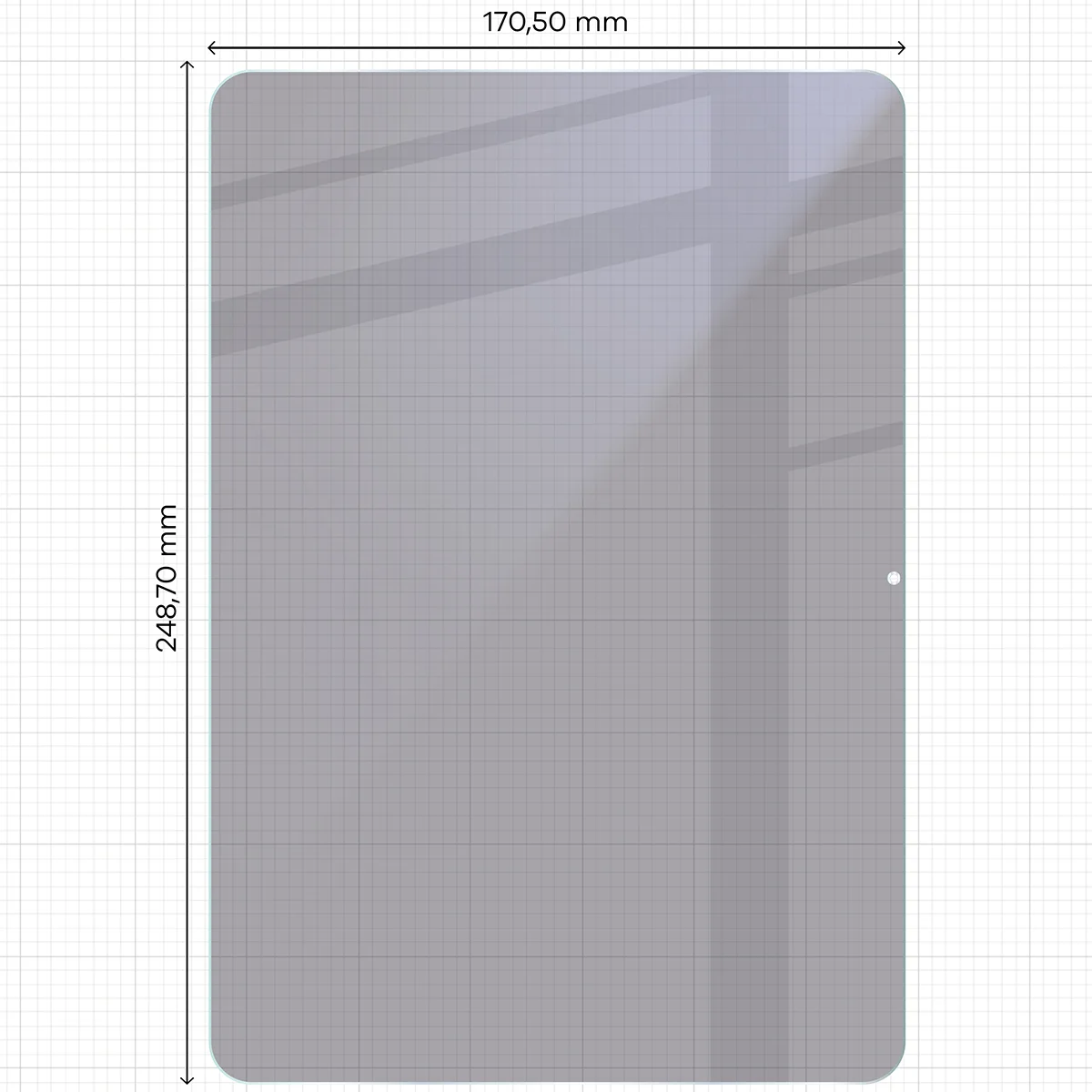Wymiary szkła Bizon Tab Hybrid Shadow do Xiaomi Pad 8 Pro