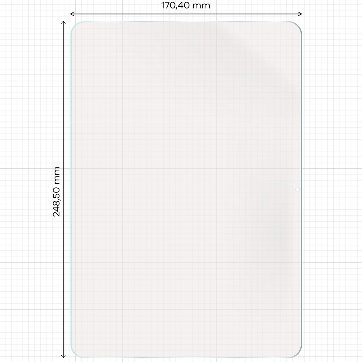 Miarka z wymiarami folii matowej Bizon Tab Film Matte do Xiaomi Pad 8