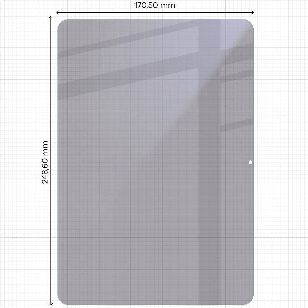 Wymiary szkła Bizon Tab Hybrid Shadow do Xiaomi Pad 8