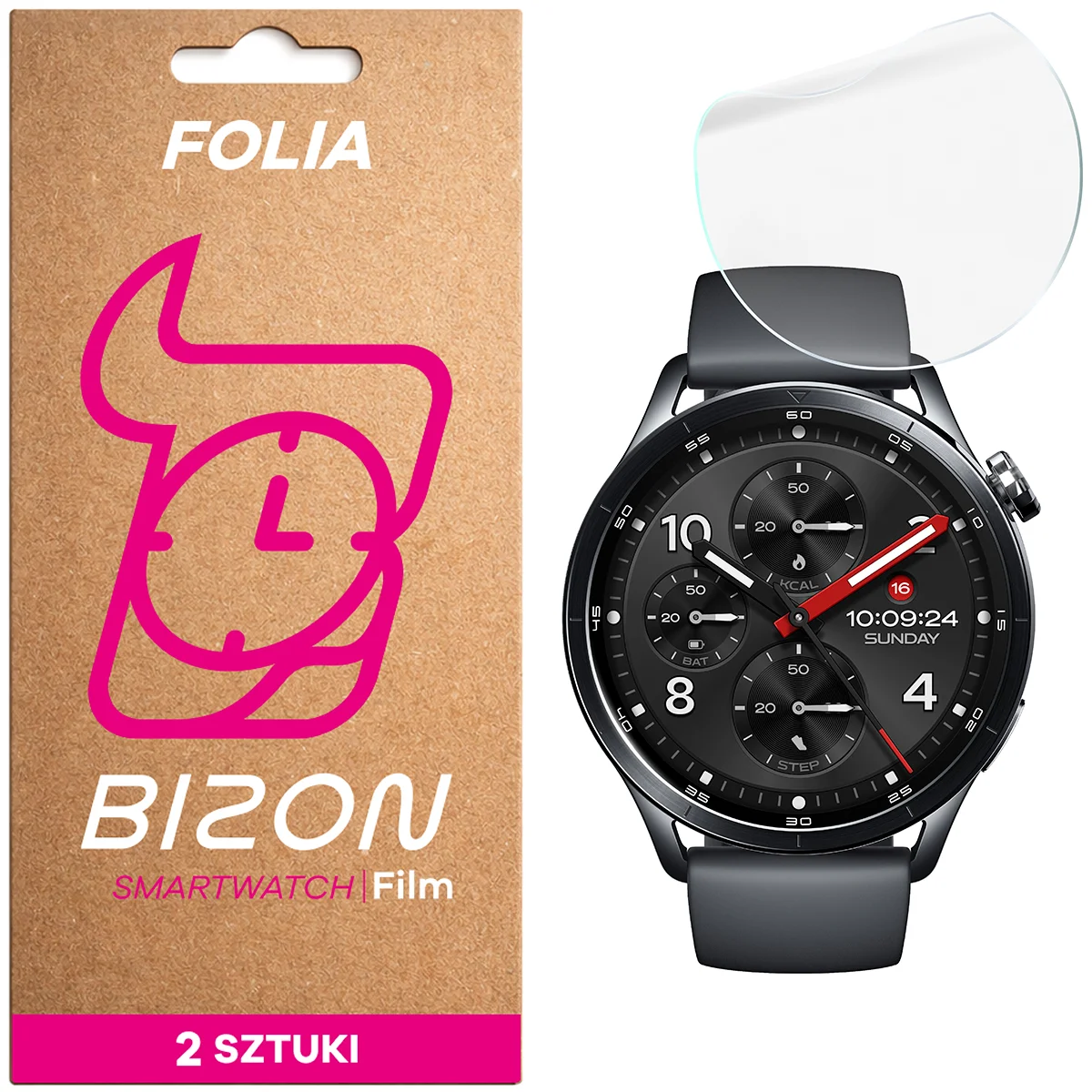 Folia hydrożelowa Bizon Watch Film Hydrogel Duo dla Xiaomi Watch S5